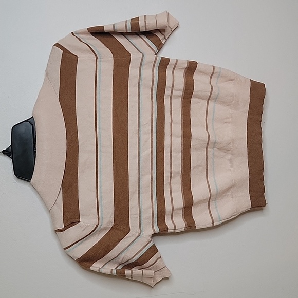 Cute Approach Beige Multi Striped Cropped Cardigan Sweater- Lulus Size Small NWT - Picture 7 of 7